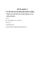 Bài thí nghiệm 1: Các đặc tính của hệ thống điều khiển tự động ppsx