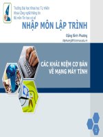 CÁC KHÁI NIỆM CƠ BẢN VỀ MẠNG MÁY TÍNH ppsx