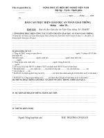 MẪU: BÁO CÁO THỰC HIỆN GIÁO DỤC AN TOÀN GIAO THÔNG