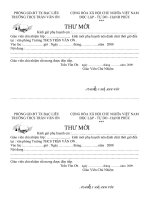 THƯ MỜI PHỤ HUYNH