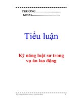 Tiểu luận: Kỹ năng của luật sư trong vụ án lao động potx