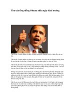 thư của tổng thống Obama nhân ngày khai trường