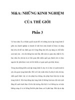 M&A: NHỮNG KINH NGHIỆM CỦA THẾ GIỚI - Phần 3 pdf