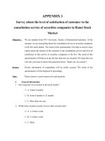Khảo sát mức độ hài lòng của khách hàng đến tư vấn dịch vị của các công ty chứng khoán tại Hà Nội pdf
