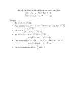 giai he phuong trinh khoi A nam 2010