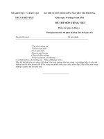 ĐỀ THI TUYỂN SINH VÀO LỚP 6. TRƯỜNG NGUYỄN TRI PHƯƠNG HUẾ(18/06/2010)Phần tự luận TV