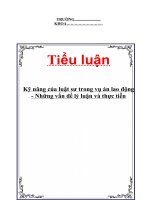Tiểu luận: Kỹ năng luật sư trong vụ án lao động- Những vấn đề lý luận và thực tiễn docx