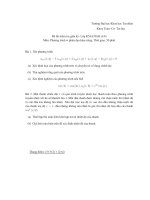 Đề kiểm tra môn: phương trình vi phân đạo hàm riêng, đề số 8 ppsx