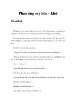 Phản ứng oxy hóa – khử Số oxi hoá pdf