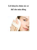 Lời khuyên chăm sóc cơ thể cho mùa đông pot