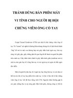 TRÁNH DÙNG BÀN PHÍM MÁY VI TÍNH CHO NGƯỜI BỊ HỘI CHỨNG VIÊM ỐNG CỔ TAY pptx