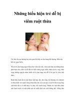 Những biểu hiện trẻ dễ bị viêm ruột thừa doc