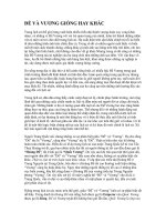 ĐẾ VÀ VƯƠNG GIỐNG HAY KHÁC