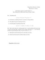 Đề kiểm tra giữa kỳ môn: phương trình vi phân đạo hàm riêng, đề số 1 pdf