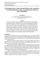 determining value creation through mergers and acquisitions in the banking industry using accounting study and event study methodology