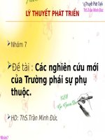 Tiểu luận: Các nghiên cứu mới của trường phái sự phụ thuộc pptx