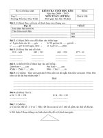 Đề kiểm tra cuối kì 2 - Lớp 2