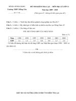 Đề thi lại Địa lí 11CB-S1