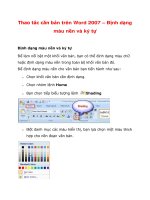 Thao tác căn bản trên Word 2007 – Định dạng màu nền và ký tự ppsx