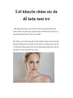 Lời khuyên chăm sóc da để luôn tươi trẻ docx