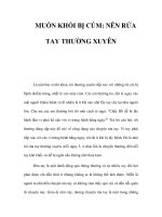 MUỐN KHỎI BỊ CÚM: NÊN RỬA TAY THƯỜNG XUYÊN pptx