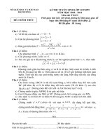 Hướng dẫn chấm Của SGDmôn Toán đợt I