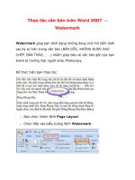 Thao tác căn bản trên Word 2007 – Watermark potx