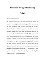 Franchise - Bí quyết thành công - Phần 2 docx
