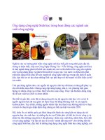 Ứng dụng công nghệ Sinh học trong hoạt động các ngành sản xuất công nghiệp docx