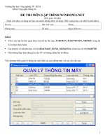 ĐỀ THI MÔN LẬP TRÌNH WINDOWS.NET pps