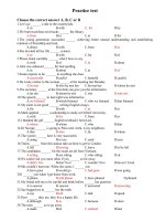 Practice test + keys