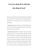 Các lý do chính để từ chối một đơn đăng ký là gì? potx