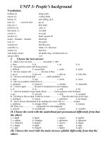 UNIT 3 PEOPLE''''S BACKGROUND