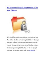 Bảo vệ thư mục và tập tin bằng tính năng có sẵn trong Widnows doc