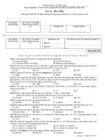 Đề thi hóa vào 10 Mã đề 357 Tỉnh Thái Bình