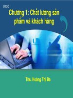Bài giảng: Chất lượng sản phẩm và khách hàng ppt