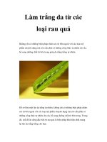 Làm trắng da từ các loại rau quả pps