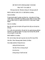 ĐỀ + ĐÁP ÁN MÔN VĂN KHỐI D  - THI ĐH 2010