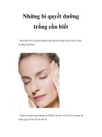 Những bí quyết dưỡng trắng cần biết pps
