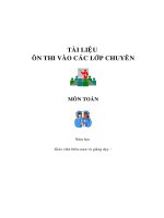TÀI LIỆU THI VÀO LỚP 10 CHUYÊN