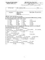 Đề thi HK I anh 10 hay- phùng thu hòng