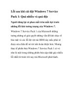 Lỗi sau khi cài đặt Windows 7 Service Pack 1: Quá nhiều và quá độc pot