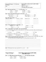 Toán 5: Đề thi GKII (2007-2008)