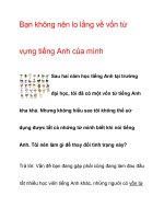 Bạn không nên lo lắng về vốn từ vựng tiếng Anh của mình docx