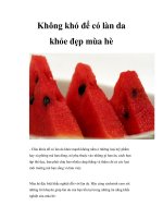 Không khó để có làn da khỏe đẹp mùa hè docx