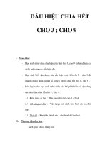 DẤU HIỆU CHIA HẾT CHO 3 ; CHO 9 pps