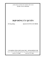 HỢP ĐỒNG ỦY QUYỀN MỜI CỔ ĐÔNG ĐÓNG GÓP VỐN doc