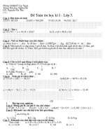 Đề ôn Toán kì I