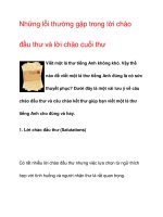 Những lỗi thường gặp trong lời chào đầu thư và lời chào cuối thư potx