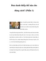 Đưa danh thiếp thế nào cho đúng cách? (Phần 1) pptx